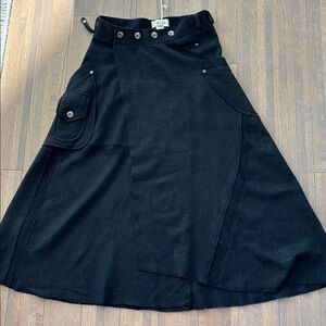 Diesel Vintage Black A-Line Skirt with Pocket Accents